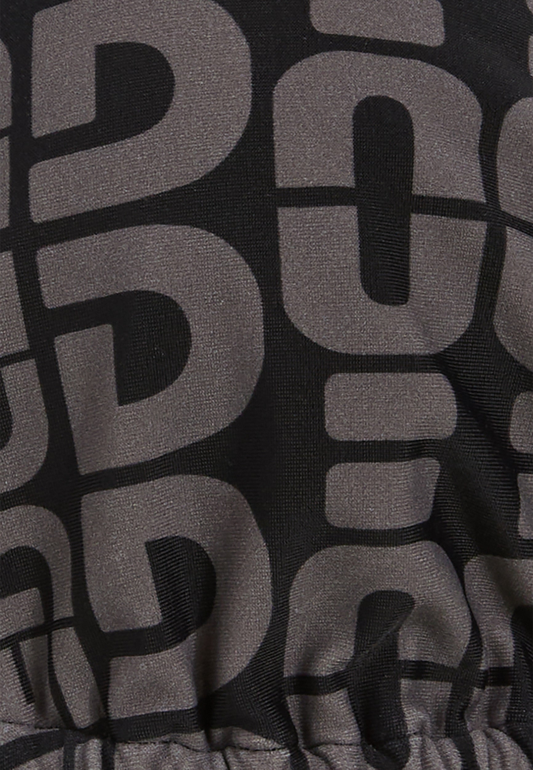 Triangel-Bikinioberteil mit Allover-Logo-Print - BLACK