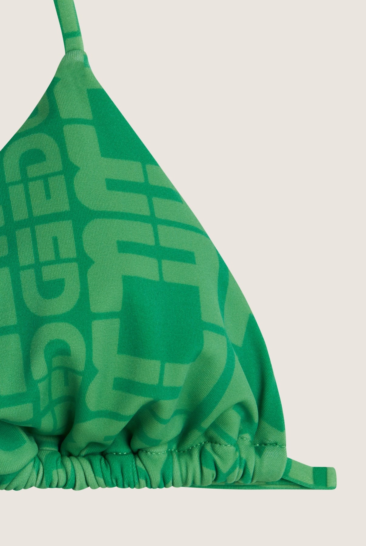 Triangel-Bikinioberteil mit Allover-Logo-Print - GREEN