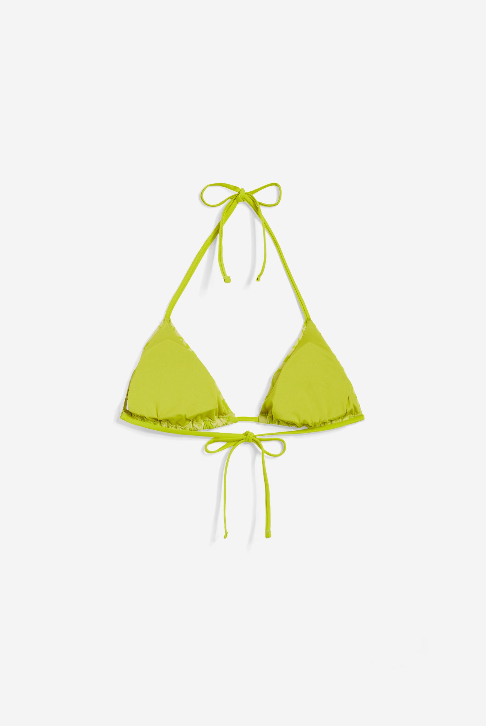Triangel-Bikinioberteil mit Allover-Logo-Print - LIME