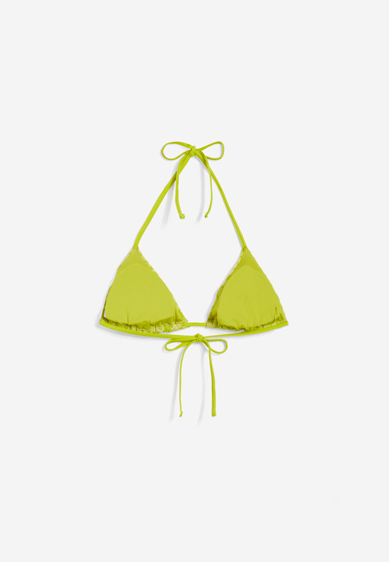 Triangel-Bikinioberteil mit Allover-Logo-Print - LIME