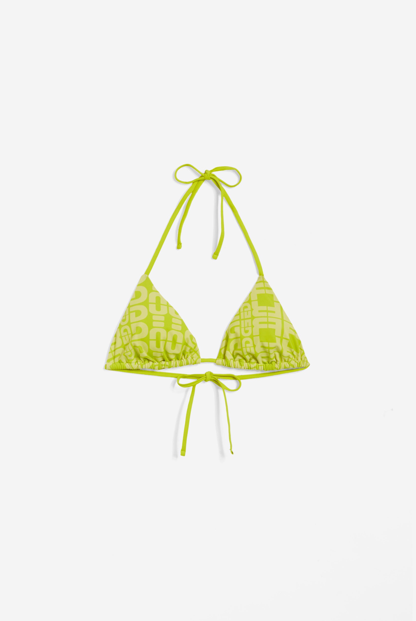 Triangel-Bikinioberteil mit Allover-Logo-Print - LIME