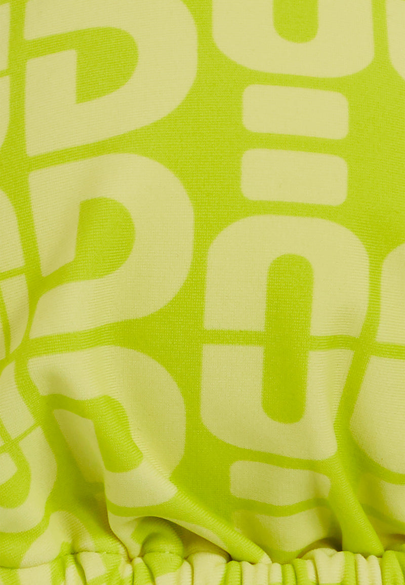 Triangel-Bikinioberteil mit Allover-Logo-Print - LIME