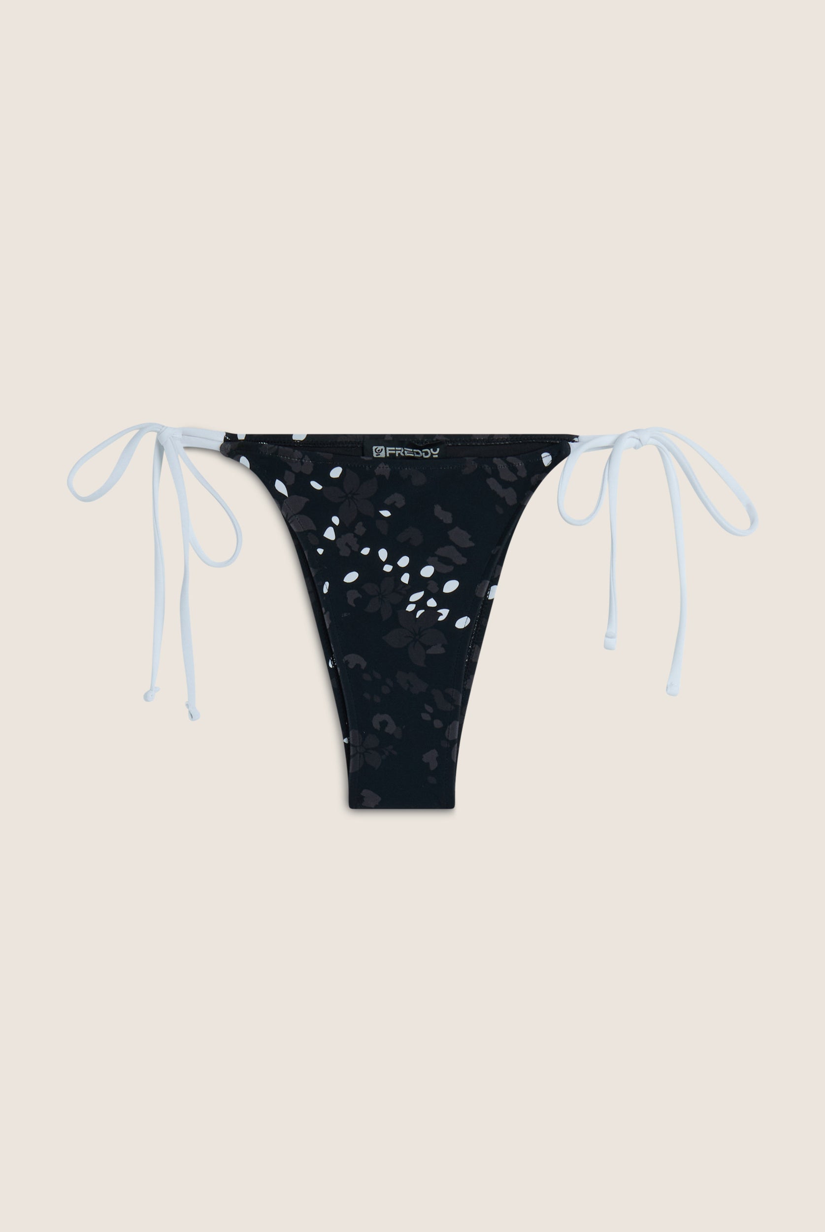 String-Bikinihose mit Blumenmuster - BLACK