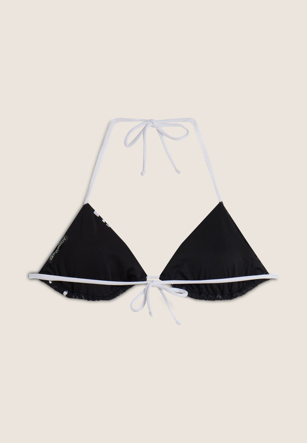Triangel-Bikinioberteil mit Blumenmuster - BLACK
