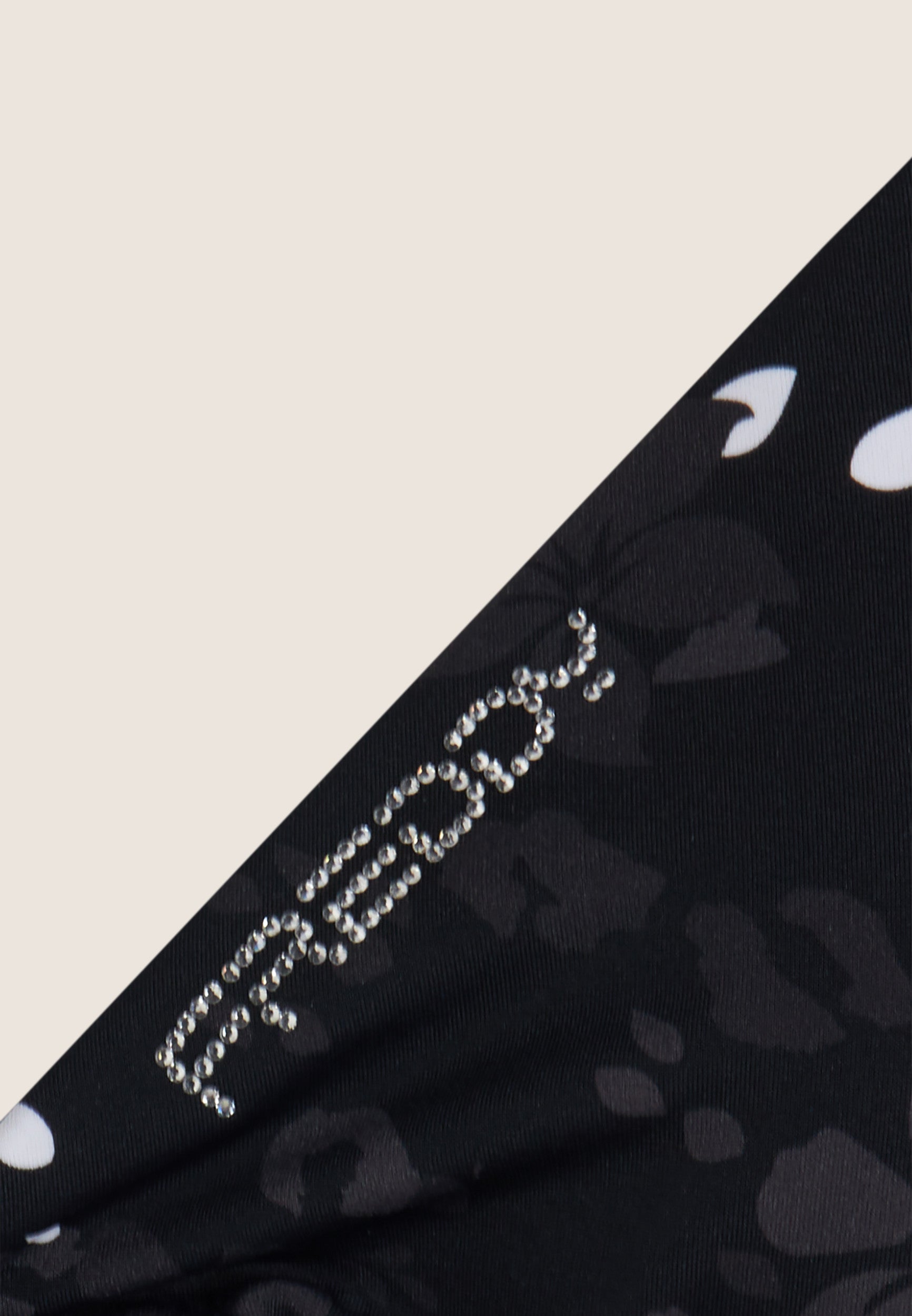 Triangel-Bikinioberteil mit Blumenmuster - BLACK