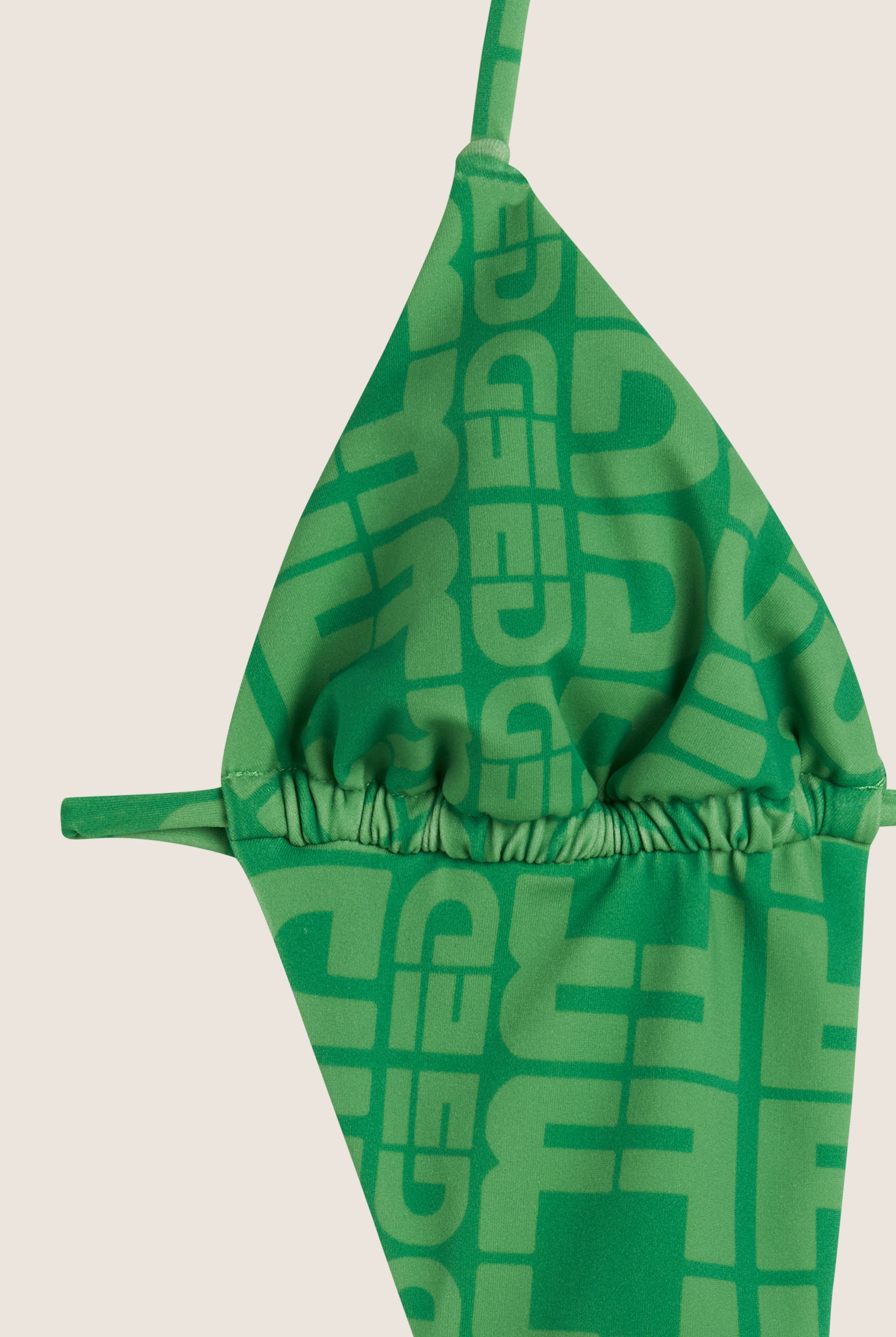 Einteiliger Badeanzug mit Cut-outs und Allover-Logo-Print - GREEN