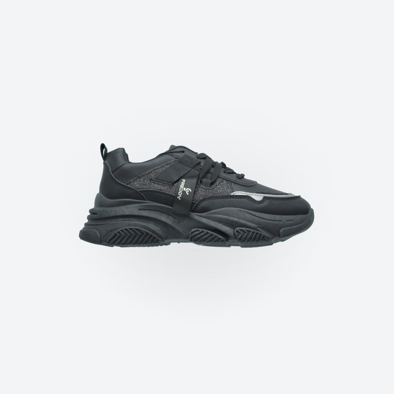Damen-Sneaker mit Glitzerdetails und klobiger Sohle
