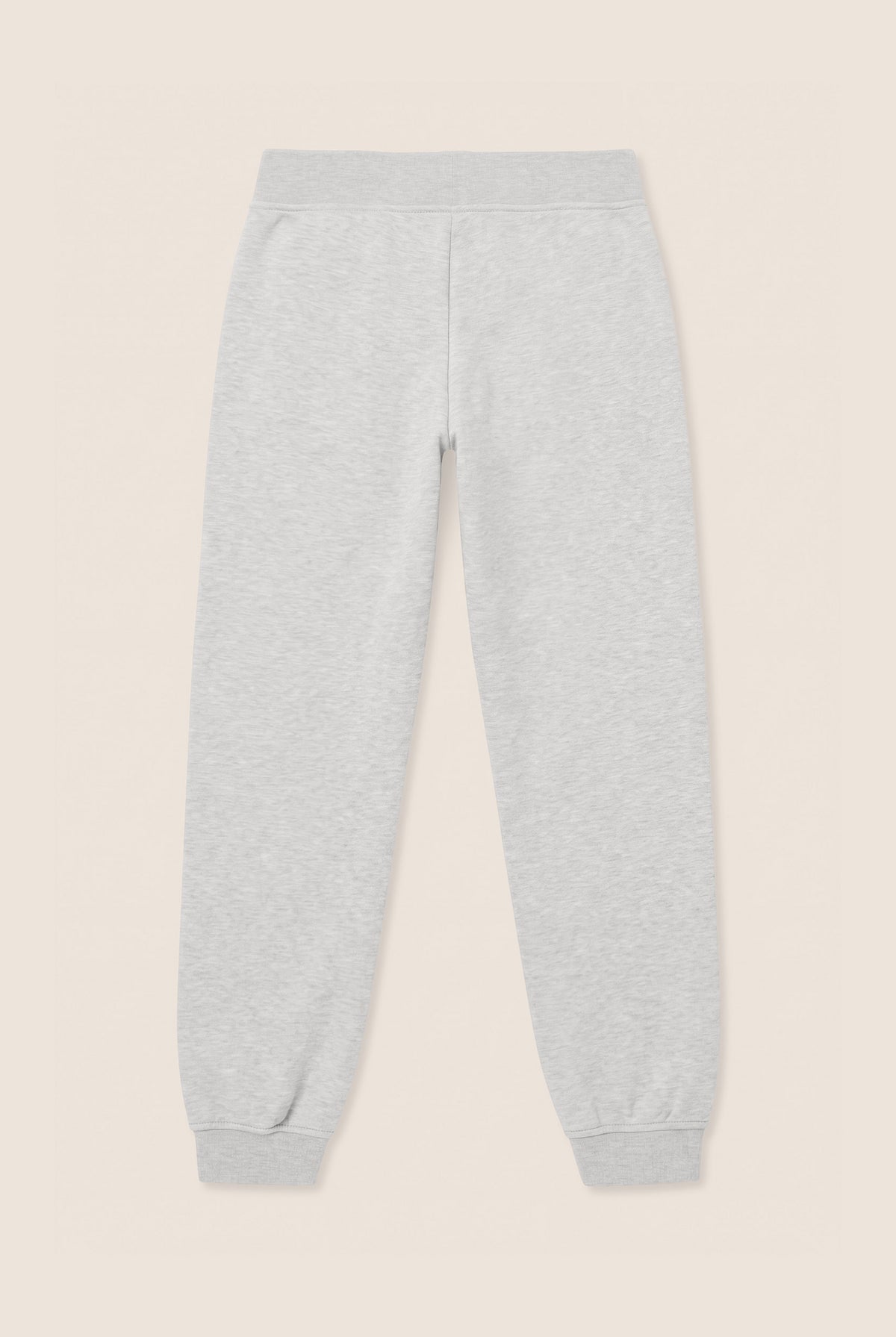 Regular melange trousers with cuffed bottom - White Melange