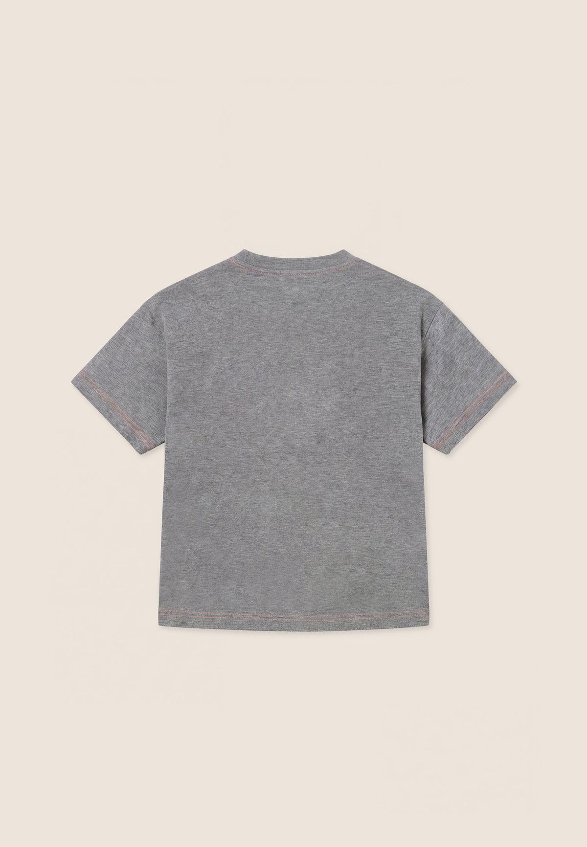 Comfort t-shirt in melange jersey with neon details - Mélange Gray