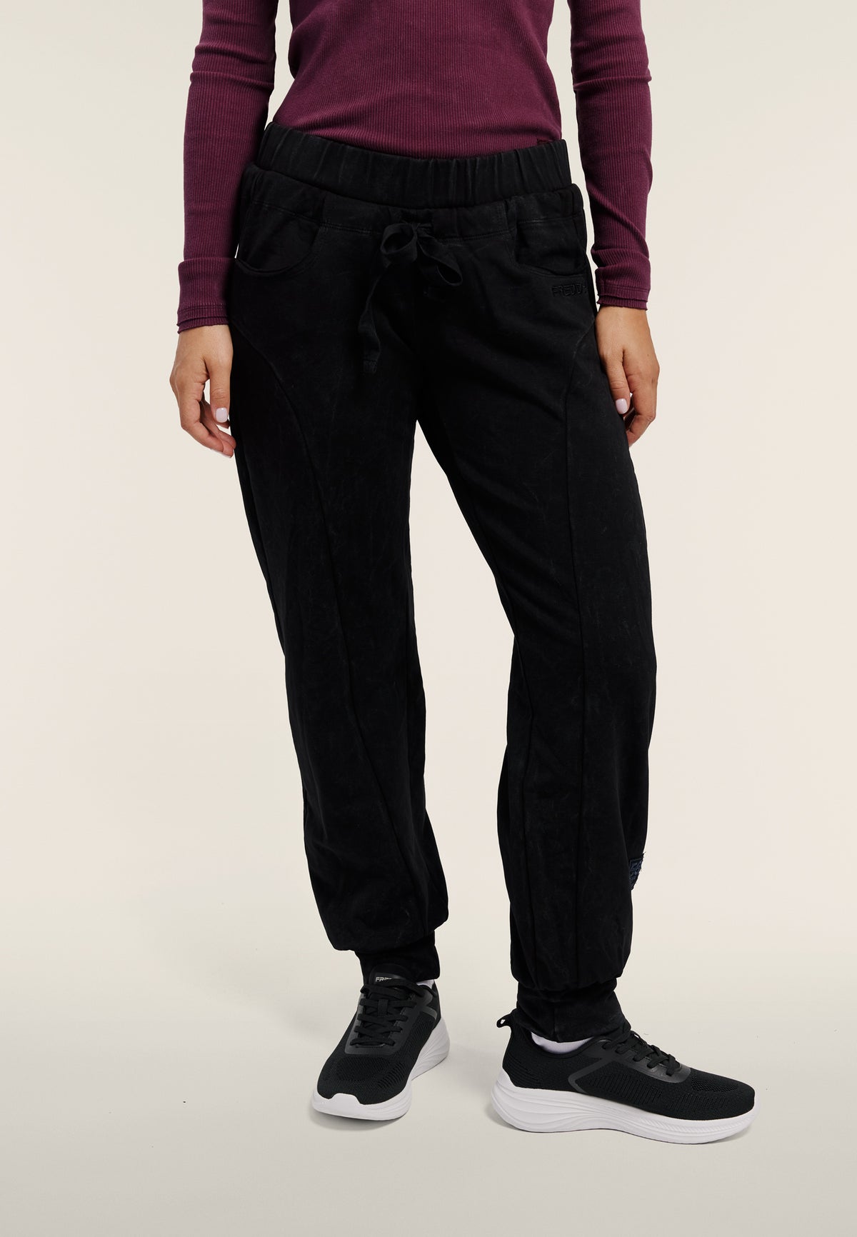 Washed joggers with 50 Years of Movement patch - Black
