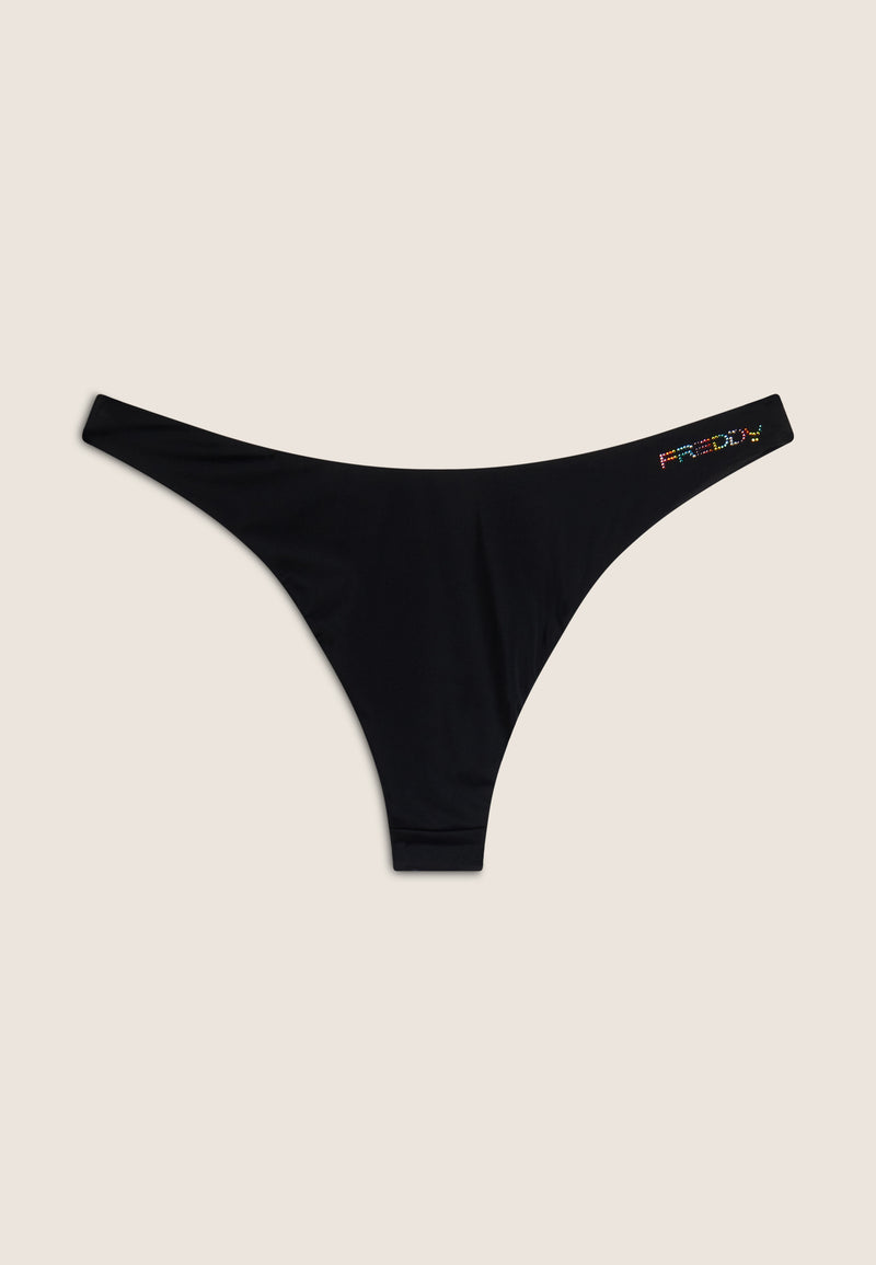 Bikinihose mit Strassverzierung - BLACK