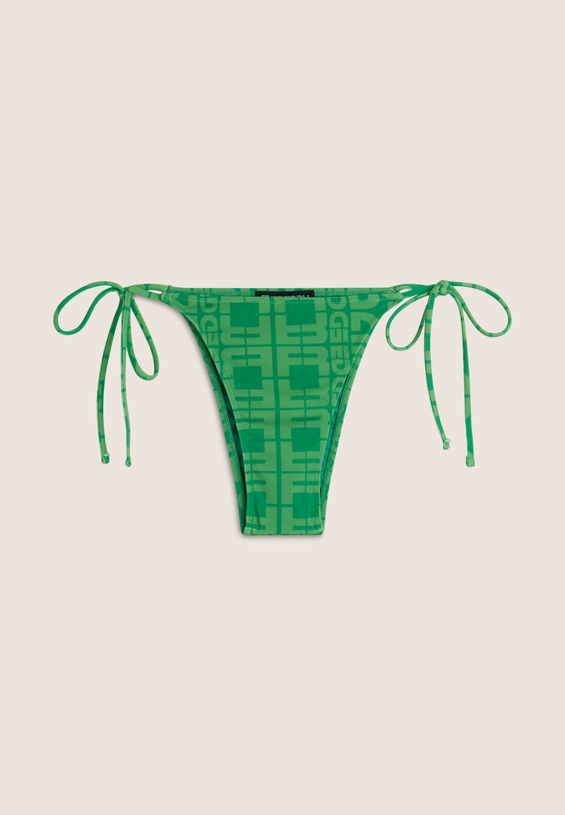 String-Bikinihose mit Allover-Logo-Print - GREEN