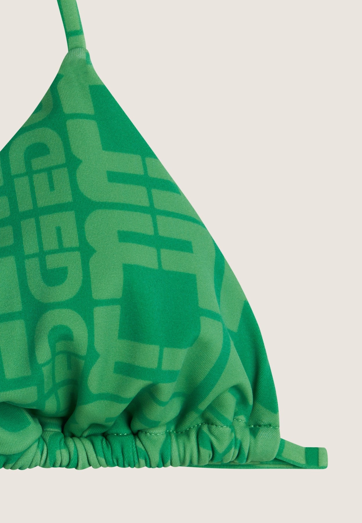Triangel-Bikinioberteil mit Allover-Logo-Print - GREEN