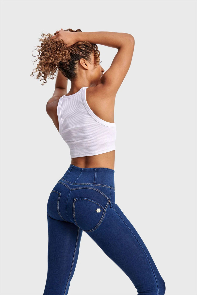 Freddy WR.UP® Eco Denim - High Waist Super Skinny - J0Y - Dark Denim - Yellow Seam – Freddywear