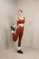Seamless Push-Up High Waist Skinny 7/8 Leggings - Brandy Brown - Made in Italy