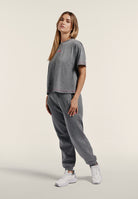 Regular melange trousers with cuffed bottom - Mélange Gray