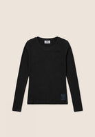 Ribbed long sleeve t-shirt with 50 Years of Movement patch - Black