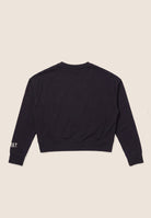 Cropped V-neck sweatshirt with maxi print - Black