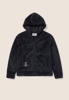 Teddy fleece hoodie with a zip - Black
