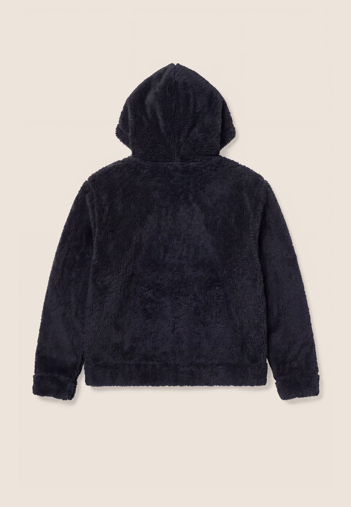 Teddy fleece hoodie with a zip - Black