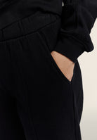 Fleece balloon trousers with faded effect - Black