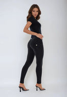 WR.UP Push-Up Regular Waist Skinny Denim Jeans - Denim Black - Black Seam