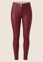 WR.UP Push-Up Regular Waist Skinny Vegan Leather Pant - Cabernet Red