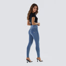 WR.UP Push-Up High Waist Skinny Denim Jeans - Denim Light Blue - Yellow Seam